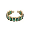 18K Gold Filled Baguette Emerald Adjustable