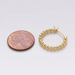 16K Gold Filled Beaded Small Hoops