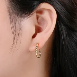 16K Gold Filled Beaded Small Hoops
