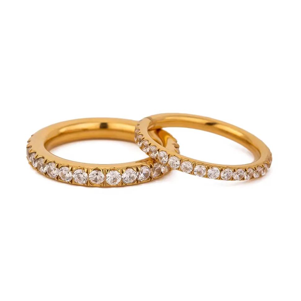 18K Gold Filled Eternity CZ Band