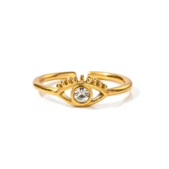 18K Gold Filled Evil Eye Dainty Ring