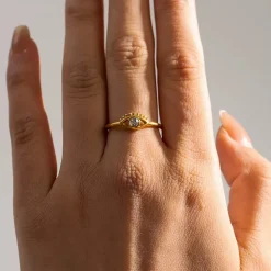 18K Gold Filled Evil Eye Dainty Ring