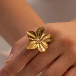 18K Gold Filled Flower Statement Earrings
