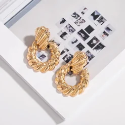 14K Gold Filled French Twist Croissant Earrings