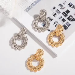 14K Gold Filled French Twist Croissant Earrings