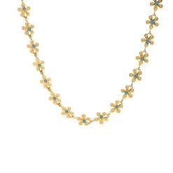 18K Gold Filled Turquoise Daisy Flower Jewelry