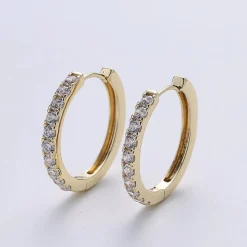 14K Gold Filled Zirconia Classic Hoops