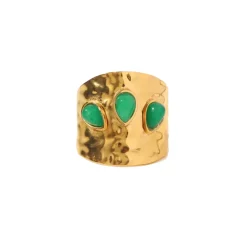 18K Green Jade Ring