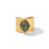 18K Green Stone Ring