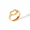 18K Heart Chain Ring