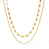 18K Hearts Layered Necklace