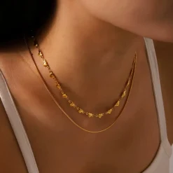 18K Hearts Layered Necklace
