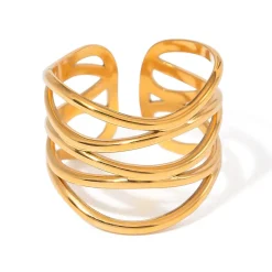 18K Intertwined Layered Rings