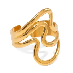 18K Layered Open Ring