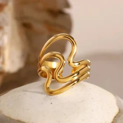 18K Layered Open Ring