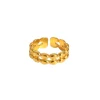 18K Layered Oval Bead Open Ring