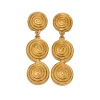 18K Layered Swirl Statement Earrings