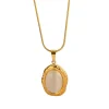 18K Moonstone Beige Necklace