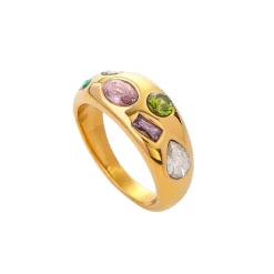 18K Multi Stone Statement Ring