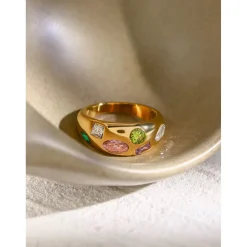 18K Multi Stone Statement Ring