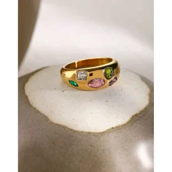18K Multi Stone Statement Ring