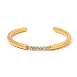 18K Open CZ Bangle
