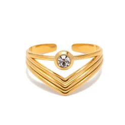 18K Open CZ Ring