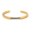 18K Open Emerald CZ Bangle