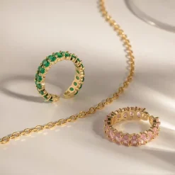 18K Oval Baguette Open Rings