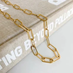 18K Paper Clip Necklace