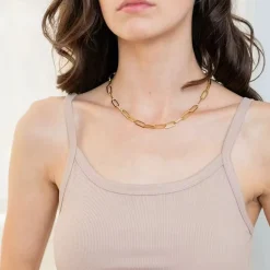 18K Paper Clip Necklace
