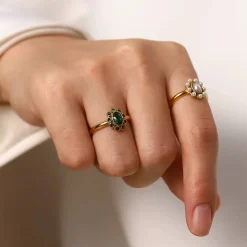 18K Pearl Flower Ring