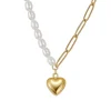 18K Pearl Heart Charm Necklace