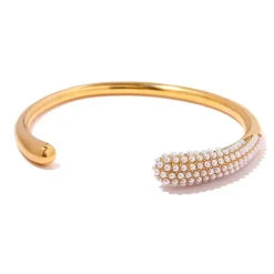 18K Pearl Paved Bangle