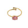 18K Pink Oval Adjustable Ring