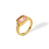 18K Pink Tourmaline Baguette CS Ring