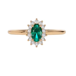18K Princess Emerald Ring