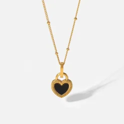 18K Reversible Heart Lock Necklace