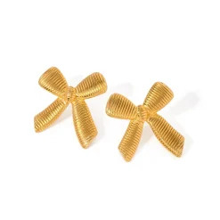 18K Ribbon Statement Earrings