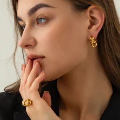 18K Ring Open Hoops