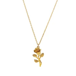 18K Rose Pendant Necklace