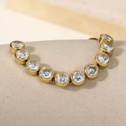 18K Round Bezel Bracelet