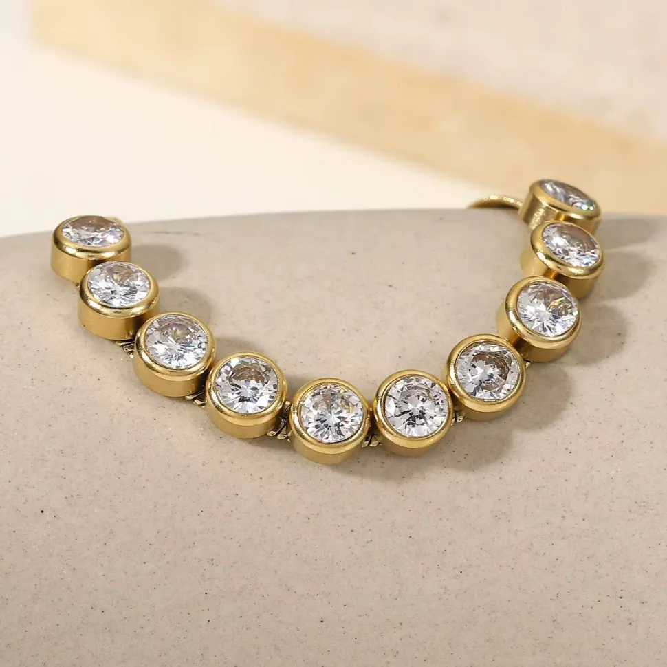 18K Round Bezel Bracelet