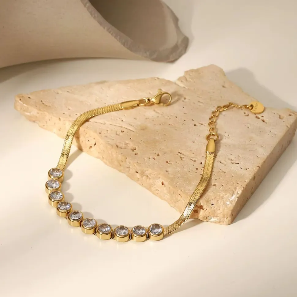 18K Round Bezel Bracelet