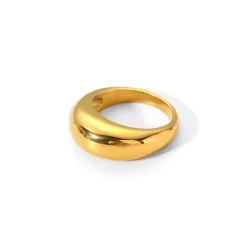 18K Round Smooth Ring