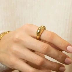18K Round Smooth Ring