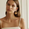 18K Sea Shell Pearl Statement Drop Earrings