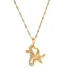18K Seahorse Starfish Necklacd