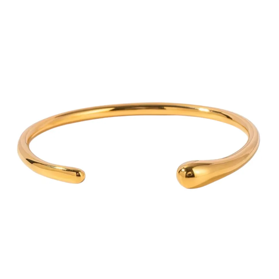 18K Smooth Open Bangle