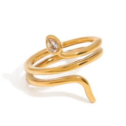18K Snake Abstract Ring